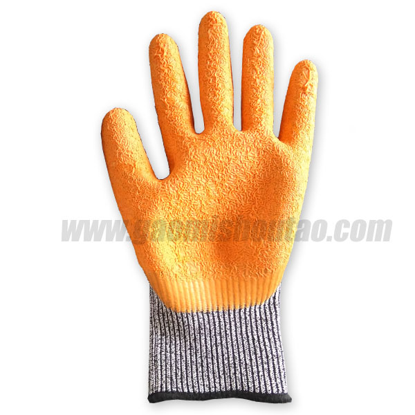 乳膠防切割手套5級(jí)，涂掌皺紋/褶皺處理(圖1)