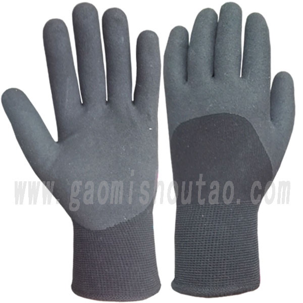 乳膠半掛發(fā)泡手套 雙層加絨防寒(圖1) 乳膠半掛發(fā)泡手套 雙層加絨防寒